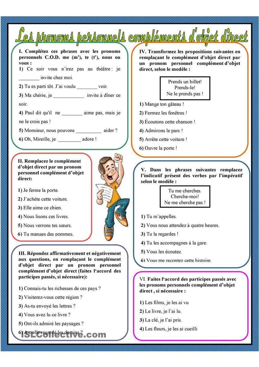 Les Pronoms Personnels Complements D Obj
