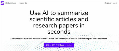 SciSummary. Analyser et résumer les articles scientifiques grâce à l'iA | Ressources Community Manager | Scoop.it