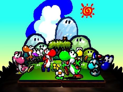 Yoshi Story Orange yoshi and purple yoshi - Games - Retro Game ... | Old School Gaming | Scoop.it