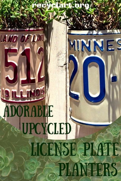 Turn Old Plates Into License Plate Planters | 1001 Recycling Ideas ! | Scoop.it