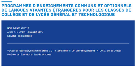 Nouveaux programmes LV de collège  | Veille Éducative - L'actualité de l'éducation en continu | Scoop.it