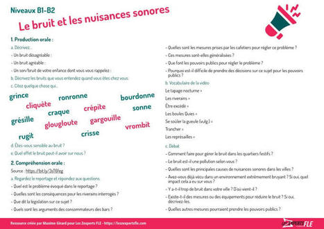 Parler du bruit et des nuisances sonores (B1/B2) | FLEursdeFLE | Scoop.it