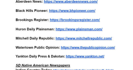 South Dakota News Sources | South Dakota History | Scoop.it