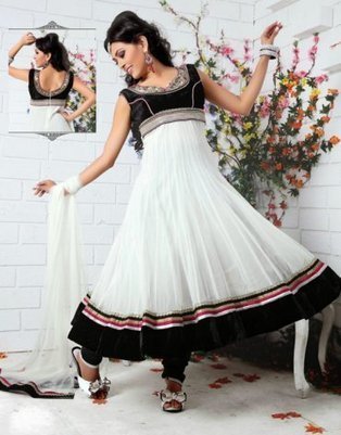 white net churidar designs