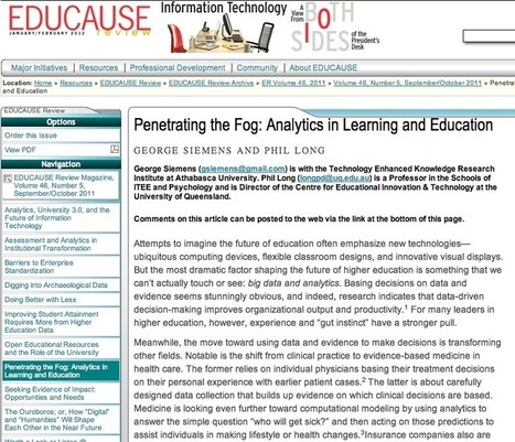 Penetrating the Fog: Analytics in Learning and Education (EDUCAUSE Review) | EDUCAUSE | Digital Delights | Scoop.it