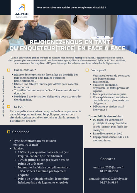 Le Sytral recrute des habitant.e.s des QPV pour mener une grande enquête sur la mobilité des résidents de la Métropole de Lyon | Labo Cités - L'actualité de la politique de la ville en Auvergne-Rhône-Alpes | Scoop.it
