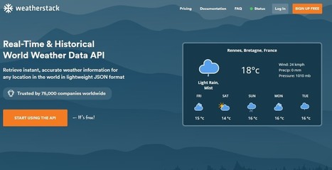 Weatherstack : une API pour afficher en temps réel les prévisions météo à vos visiteurs | UseNum - Ressources pédagogiques | Scoop.it