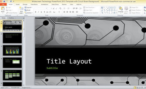 Free Widescreen Technology PowerPoint 2013 Template With Circuit Board Background | Business and Productivity Tools | Scoop.it