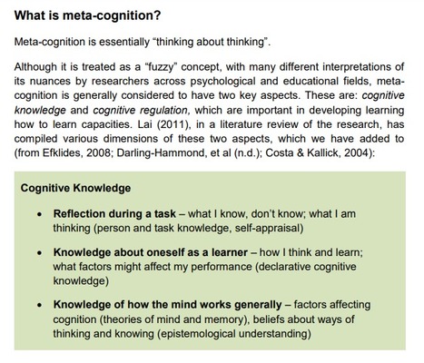 What is meta-cognition? | 21st Century Learning and Teaching | Scoop.it