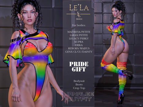 Janalee Outfit Pride Edition 1L Promo Gift by Le&rsquo;La Design | Teleport Hub - Second Life Deals | Second Life Freebies | Scoop.it