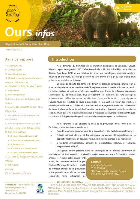 Ours Infos 2019 | Biodiversité | Scoop.it