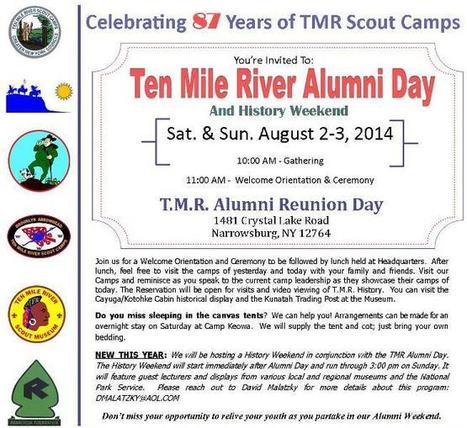 2nd Annual Adult Eagle Reserve Reception at Ten Mile River Alumni Day - Saturday, August 2nd | Boy Scouts of America | Scoop.it
