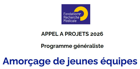 Fondation pour la Recherche M&eacute;dicale - FRM - Amor&ccedil;age de Jeunes Equipes 2026 - Session 2 | Life Sciences Universit&eacute; Paris-Saclay | Scoop.it