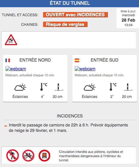 Conditions d'accès au Tunnel de Bielsa-Aragnouet le 28 février (13:04) | Vallées d'Aure & Louron - Pyrénées | Scoop.it