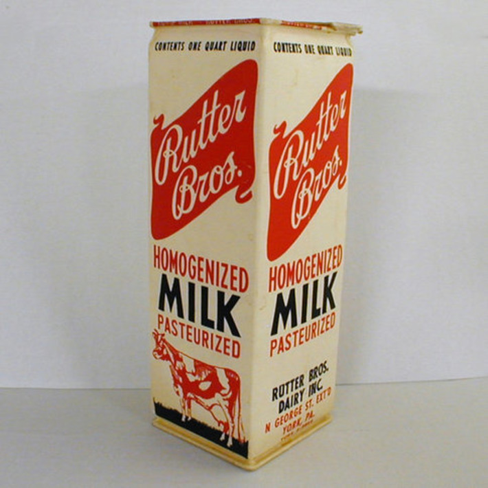 1960s Waxed Milk Carton Rutter Bros Dairy York by ThePaperTomato | Antiques & Vintage Collectibles | Scoop.it