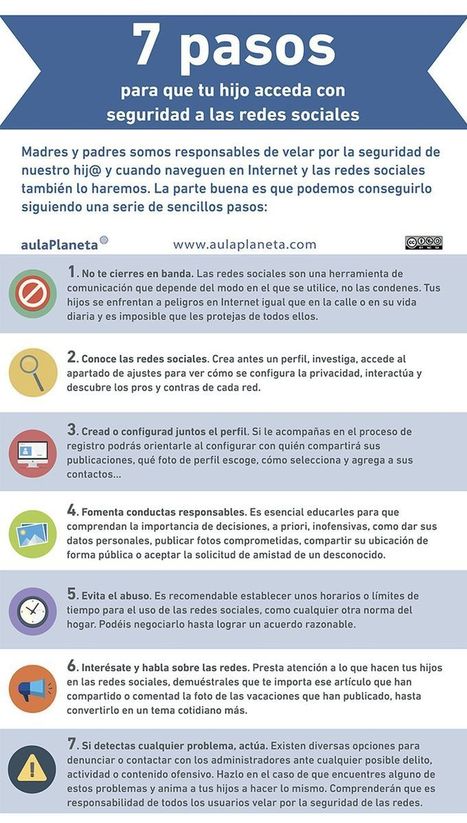 Las 7 claves para que tu hijo use de forma segura las redes sociales (infografía) | E-Learning-Inclusivo (Mashup) | Scoop.it