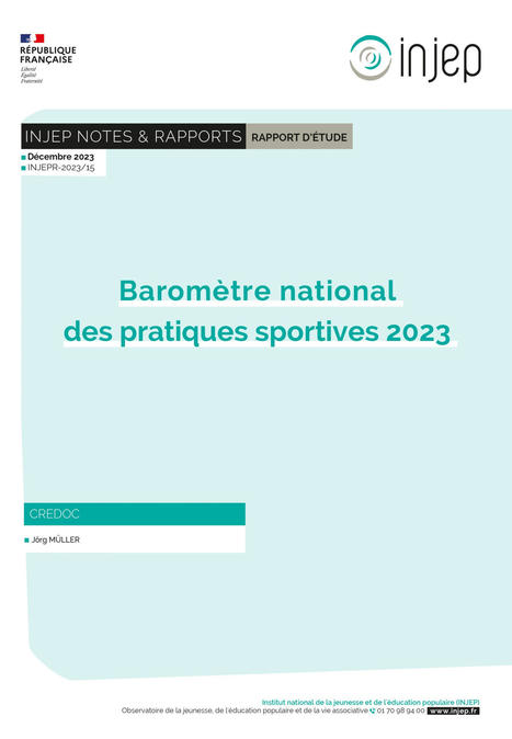 Baromètre national des pratiques sportives 2023 - INJEP | Suivi de la demande et des marchés du tourisme | Scoop.it