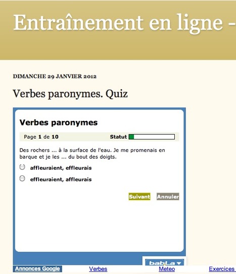 Entraînement en ligne - FLE: Verbes paronymes. Quiz | Français, langue d'enseignement | Scoop.it