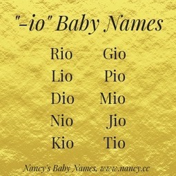 &ldquo;-io&rdquo; Baby Names: Rio, Gio, Lio&hellip; &ndash; | Name News | Scoop.it