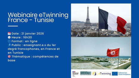Professeur.e.s en élémentaire, candidatez au séminaire en ligne France–Tunisie ! - 21 janvier 2026, 16h30 | Veille Éducative - L'actualité de l'éducation en continu | Scoop.it