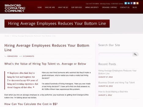 Hiring average employees takes money quickly from your bottom line | Hire Top Talent | Scoop.it