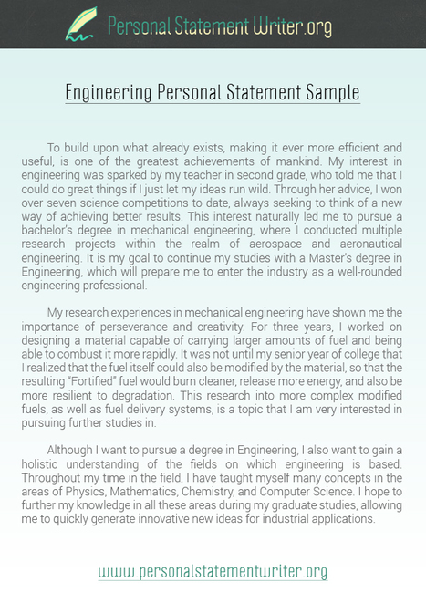 Engineering graduate personal statement sample