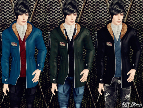 Fur Trimmed Parka For Male (Outerwear) << JS Sims 3 | Les Sims | Scoop.it