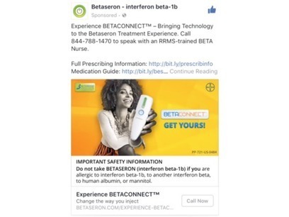 Bayer blazes new trails for pharma with Betaseron Facebook ad  | Pharma: Trends and Uses Of Mobile Apps and Digital Marketing | Scoop.it