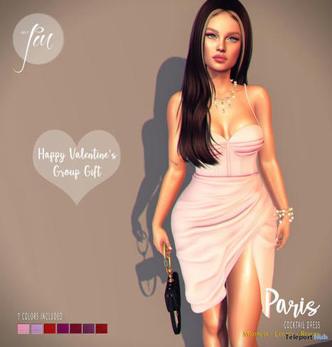 Paris Cocktail Dress February 2023 Group Gift by PurpleMoon | Teleport Hub - Second Life Freebies | Second Life Freebies | Scoop.it