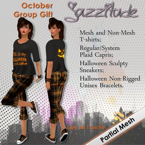 Halloween Tshirt & Shorts October 2013 Group Gift for Her by jazzitude | Teleport Hub - Second Life Freebies | Teleport Hub | Scoop.it