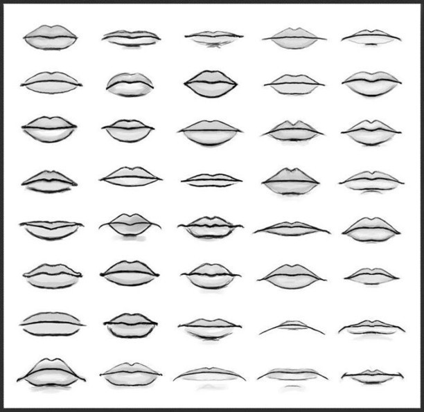 Lips Drawing Reference Guide | Drawing Referenc...