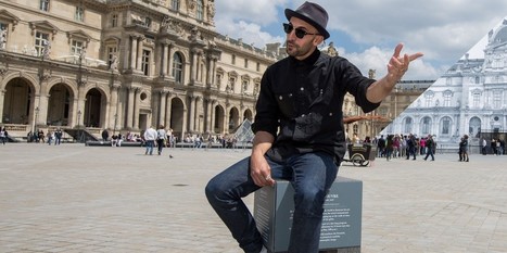 JR r&eacute;cidive au Louvre avec un collage g&eacute;ant pour faire appara&icirc;tre les fondations de la cour Napol&eacute;on | Landart, art environnemental | Scoop.it