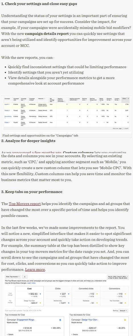 New and refreshed reporting tools - Google AdWords | The MarTech Digest | Scoop.it