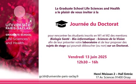 GS LSH : Journée du Doctorat - 13 juin 2025 | Life Sciences Université Paris-Saclay | Scoop.it