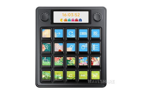Waveshare MK20 macro keyboard features twenty mechanical keys with 0.85-inch color LCD keycaps - CNX Software | Embedded Systems News | Scoop.it