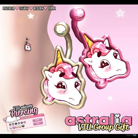 Unicorn Belly Piercing February 2023 Group Gift by Astralia | Teleport Hub - Second Life Freebies | Second Life Freebies | Scoop.it