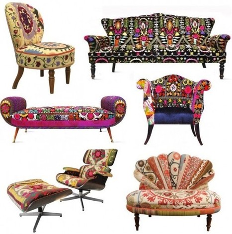 Colored upholstered vintage furniture | Recyclart | 1001 Recycling Ideas ! | Scoop.it