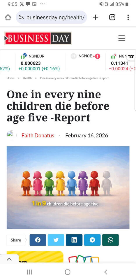 One in every nine children born in Nigeria die before their firth birthday on poor nutrition and inefficient vaccine programs according to Nigeria Demographic Health Survey (NDHS,2024)&hellip; | Faith Don... | H&eacute;sitations Vaccinales: Observatoire HESIVAXs | Scoop.it