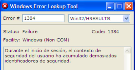 Conozcan el significado de los errores de Windows con Windows Error Lookup Tool - Software libre | Zona Windows | Educación y TIC | Scoop.it