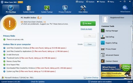 Wise Care 365 - Stabilize, Secure and Speed Up Your Windows PC with One Click! | Best Freeware Software | Scoop.it