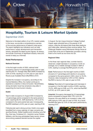 Crowe: Hospitality, Tourism and Leisure Market Update- September 2025  | Industry Sector | Scoop.it