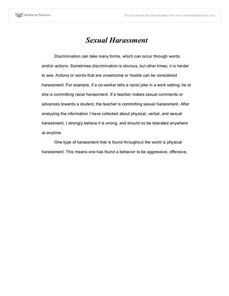 Sexual harassment essay