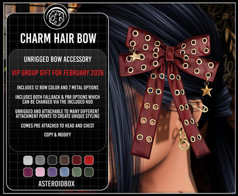 Charm Hair Bow March 2026 Group Gift by AsteroidBox | Teleport Hub - Second Life Freebies | Second Life Freebies | Scoop.it