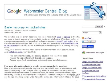 Official Google Webmaster Central Blog: Easier recovery for hacked sites | ICT Security-Sécurité PC et Internet | Scoop.it