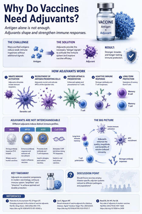 Day 5️⃣ /30 &mdash; Why do vaccines need adjuvants? A common misconception is that antigens alone are sufficient to induce protective immunity. [1] In reality, many purified antigens generate weak immune... | H&eacute;sitations Vaccinales: Observatoire HESIVAXs | Scoop.it