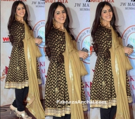 Genelia D'Souza in Vikram Padhni's Black and Gold Salwar Kameez | Indian Fashion Updates | Scoop.it