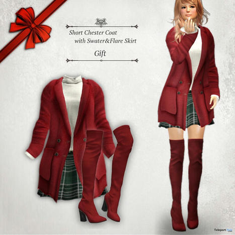 Short Chester Coat With Sweater & Flare Skirt December 2021 Group Gift by S@BBiA | Teleport Hub - Second Life Freebies | Second Life Freebies | Scoop.it