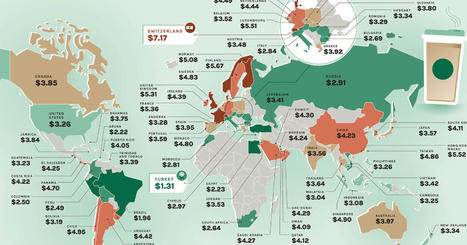 Mapped: The price of Starbucks coffee, by country | consumer psychology | Scoop.it