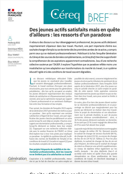 Des jeunes actifs satisfaits mais en qu&ecirc;te d&rsquo;ailleurs : les ressorts d'un paradoxe&nbsp; | Enqu&ecirc;tes, &eacute;tudes et rapports | Scoop.it