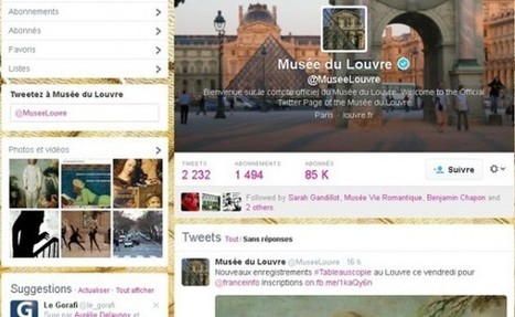 Top 40 des mus&eacute;es fran&ccedil;ais sur facebook et twitter (Septembre 2014): le Louvre se place en (double) pole position | Innovations, Initiatives dans le Tourisme et l'Evenementiel | Scoop.it